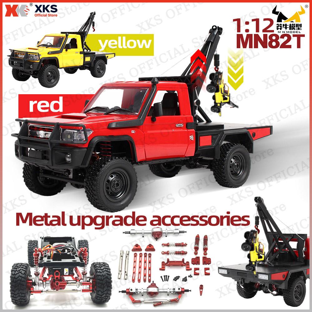 Xks Mn82T Lc79 1:Радиоуправляемая машина масштаба 1/12 4WD 2.4G с дистанционным управлением, пикап с краном - Внедорожная игрушка для лазания для детей, рождественский подарок