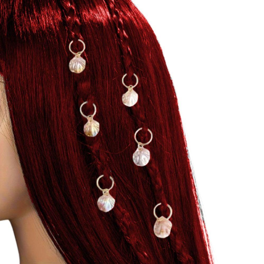 20 шт. Бусины для плетения волос, дредов, головной убор, трубки для плетения волос, набор колец для волос с ракушками для косичек