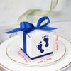 10pcs Ribbon Footprints Candy Box Cute Gift Packaging Box Baby Shower Favor Boxes  Baby Shower
