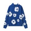 Unisex Oversized Cotton Hoodie Jogger Set With Floral Print Warm Fleece Lined Streetwear Outfit Winter