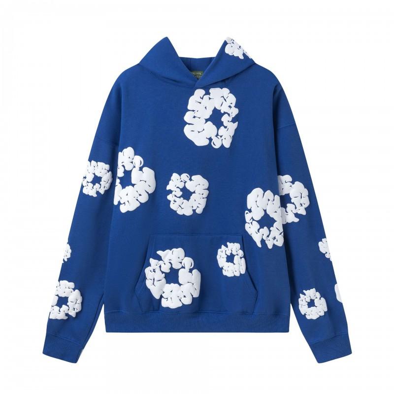Unisex Oversized Cotton Hoodie Jogger Set With Floral Print Warm Fleece Lined Streetwear Outfit Winter