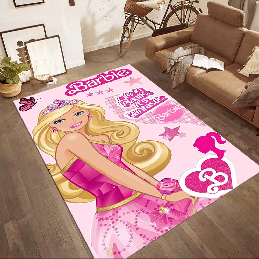 Barbie In Rainbow Fantasy Square rugs are a great choice for living rooms, bedrooms, home décor, and as gifts.