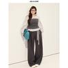 Julu Studio "West Street Magazine" Plus-Size Women's Tube Top Patchwork Plaid Shirt/Casual Pants Set