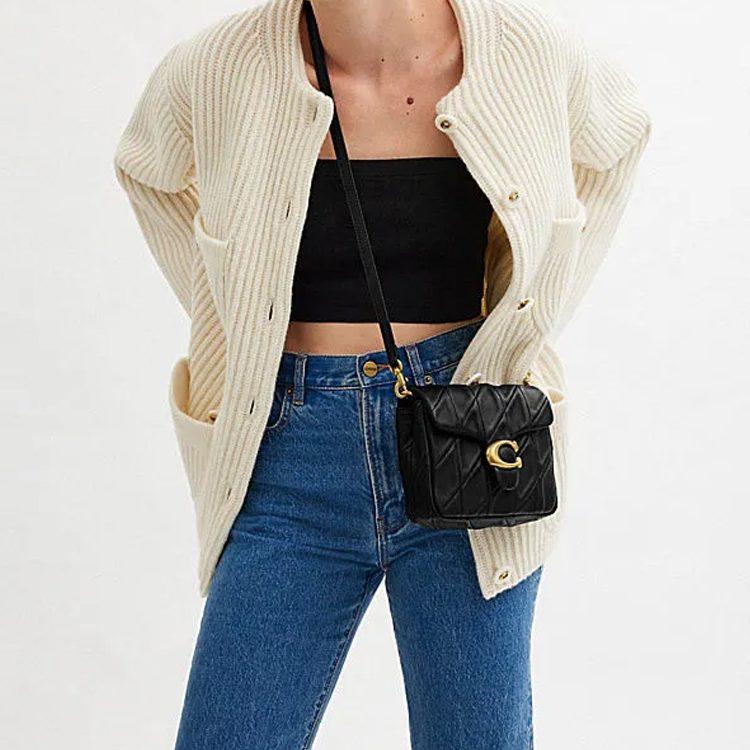 COACH Times Square Tabby Sheepskin Crossbody Bag, Shoulder Bag Small Women's Black CW628-B4BK