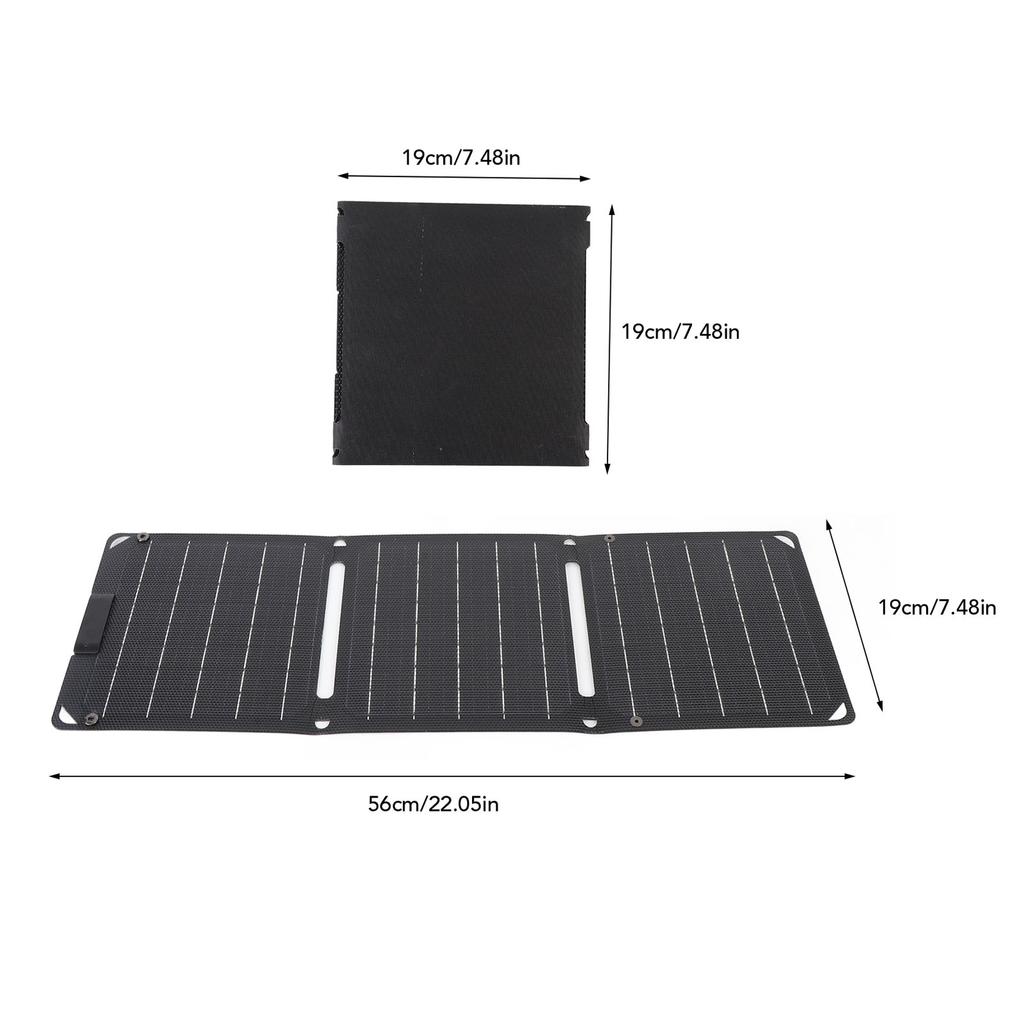 Солнечная панель 30 Вт 3-секционная монокристаллическая 2 порта TYPE-C Портативное уличное солнечное зарядное устройство для ноутбуков, планшетов, телефонов