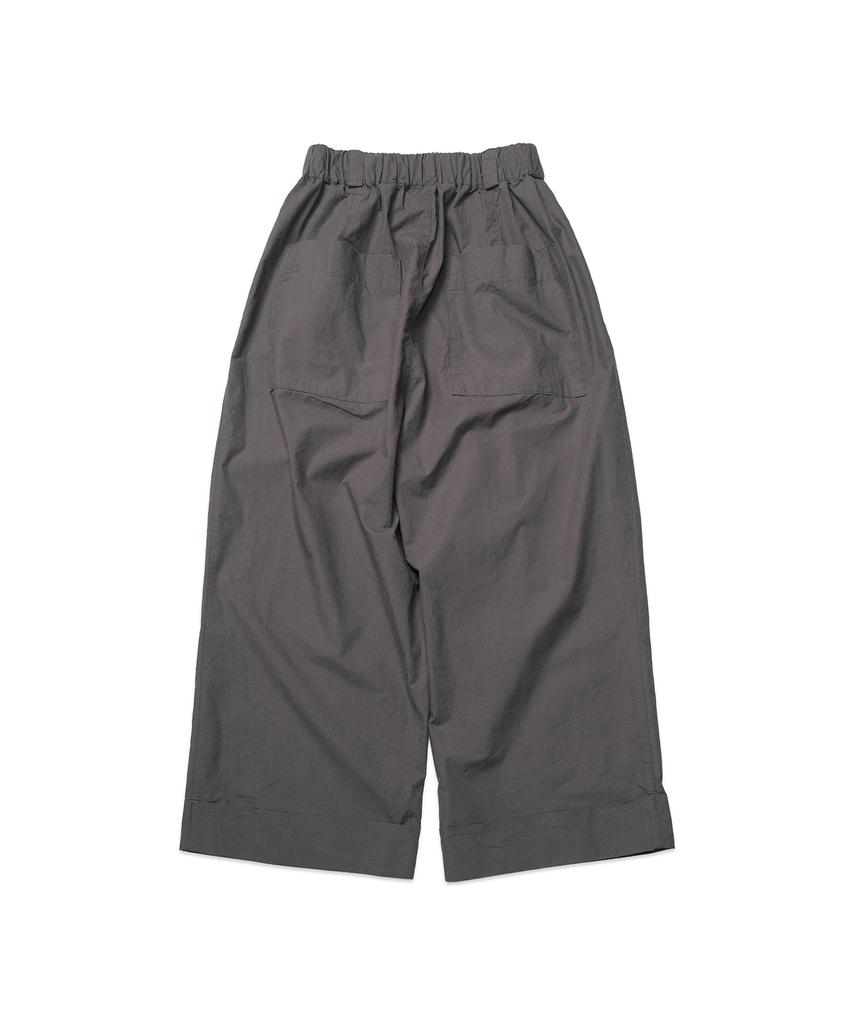 COTTON BELL Belt Cuff Wide Pants - Gray