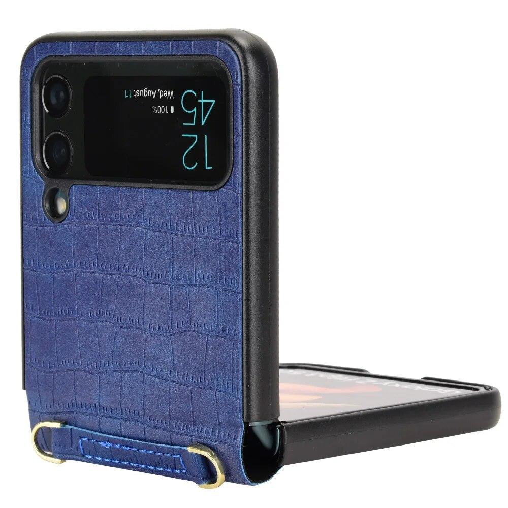 Роскошный кожаный чехол-кошелек с защитой от падения для Samsung Galaxy Z Flip 4 5 5G Flip5 Flip4 Flip3 Flip 3, чехол для телефона с защитой от падения