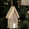Креативная деревянная подвеска-Рождественский домик, подвеска-Деревушка, DIY украшение для Рождественской елки, Рождественские подвесные украшения, Украшение для вечеринки