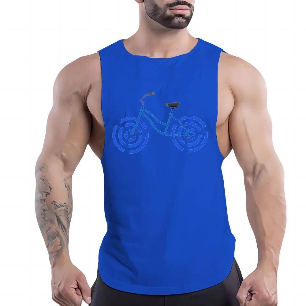 Summer Adult Men'S Casual Sports Crew-Neck Vest Creative Bike 2d Print Trend Comfortable Simple Breathable Sleeveless T-Shirt
