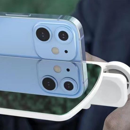 Reflection Photo Mirror for Smartphones Universal Clip-on Glass Lens Adjustable Glass Vertical Clip On Selfie Mirror for Travel & Selfie Photography