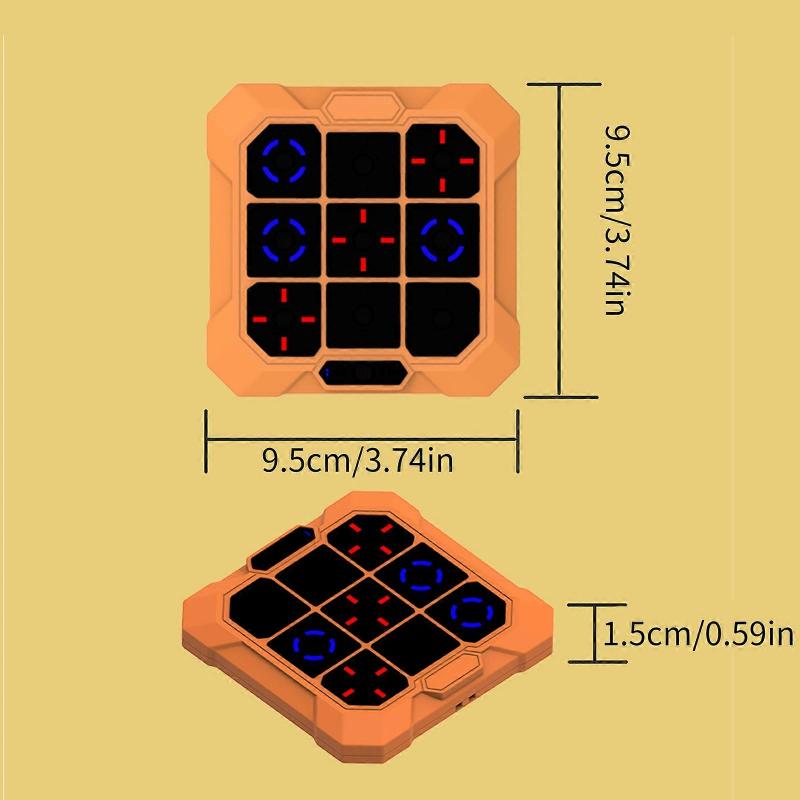 6 in 1 Tic Tacs Toe Bolt Game Electronic Board Game Handheld Electric Puzzle Game Console for Memory Growth Orange