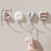 New LOVE Letter Hook No Punching Hallway Bag Key Hook Bedroom Kitchen Bathroom Door No Trace Adhesive Hook