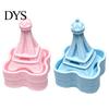 Anxiety Relief Gadgets Iron Tower Shape Clicker, Stress Desktop Ornament, 3D Macaron Colored Ornaments Printed Portable Fidget Toy, for Office