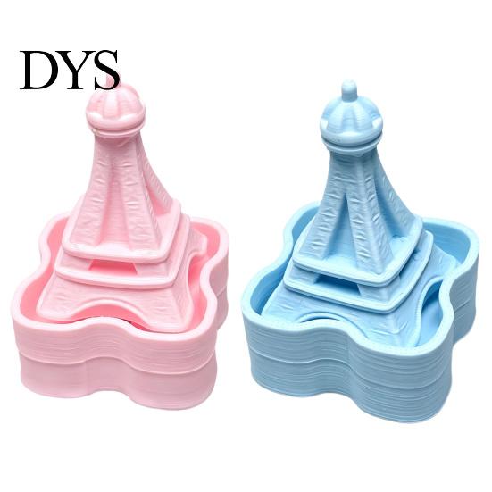 Anxiety Relief Gadgets Iron Tower Shape Clicker, Stress Desktop Ornament, 3D Macaron Colored Ornaments Printed Portable Fidget Toy, for Office