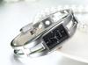 Square Face Stainless Steel Bracelet Watch Simple Waterproof Cute Silver Black Women's