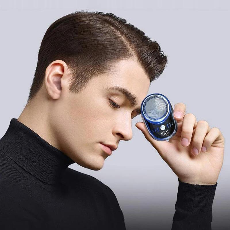 2025 Портативная мини-бритва для мужчин с цифровым дисплеем питания, USB-перезаряжаемая электробритва, водонепроницаемые бритвы для бороды, триммер для удаления волос на лице и теле