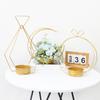 Iron Art Flower Basket Vase Hydroponic Container Golden Metal Flower Pot Stand Flower Arrangement Wedding Living Room Home Decor