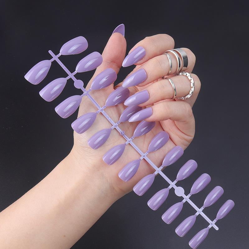 24 шт./компл. DIY быстрые ногти, глянцевые ногти с каплями воды, однотонные накладные ногти, разноцветные полоски, готовая одежда, дизайн ногтей