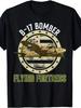 Мужская винтажная футболка B-17 Bomber The Flying Fortress Свободный крой Короткий рукав Бомбер Графический рисунок с самолетом B-17 Летающая крепость