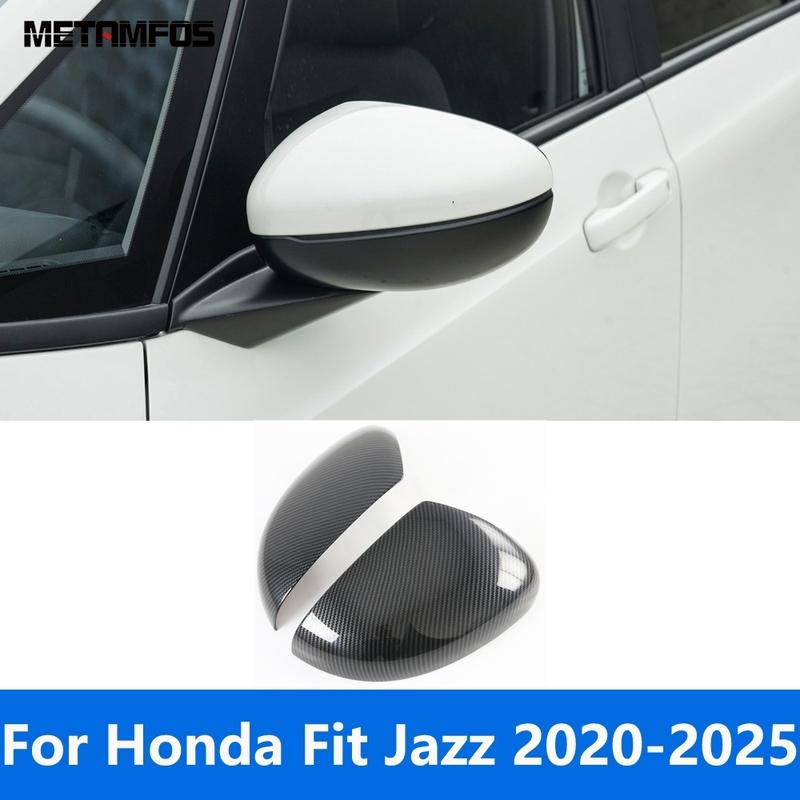 For Honda Fit Jazz 2024 2025 Carbon Fiber Rear View Side Door Mirror Cover Trim Protector Car Accessories