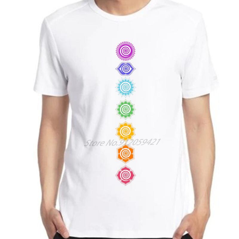 7 Chakras Spiritual Meditation Zen Om Buddhism Energy Graphic Tshirt Oneck Tshirt Cotton Short Sleeve Tshirts Unisexs Clothes