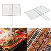 Stainless Steel Electroplating BBQ Net Barbecue Grill Fish Clip with Handle
