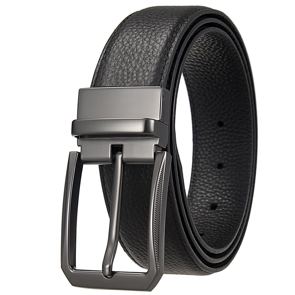 1 шт. Модный и модный перфорированный ремень, ремень из коровьей кожи первого слоя, мужской ремень с пряжкой Qin Ly35-35938-5