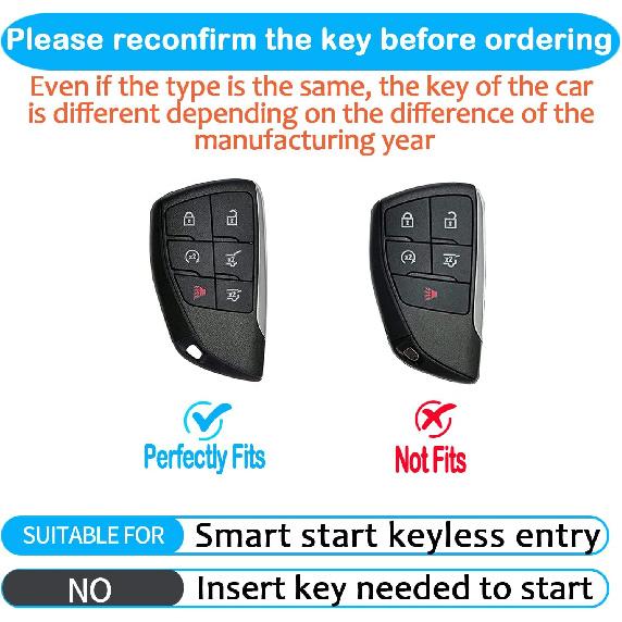 Sindeda Чехол для ключа-брелока Chevy с брелоком Мягкий Полная защита Чехол для ключа Чехол для ключа Совместим с -2025 GMC Yukon Tahoe Suburban 1500 2500HD