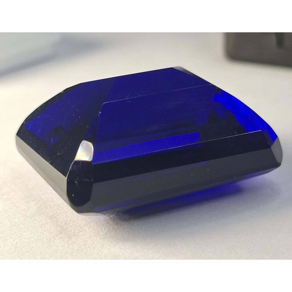 Emerald Cut Natural Blue Tanzanite 90-92 Ct Fabulous Certified Loose Gemstone