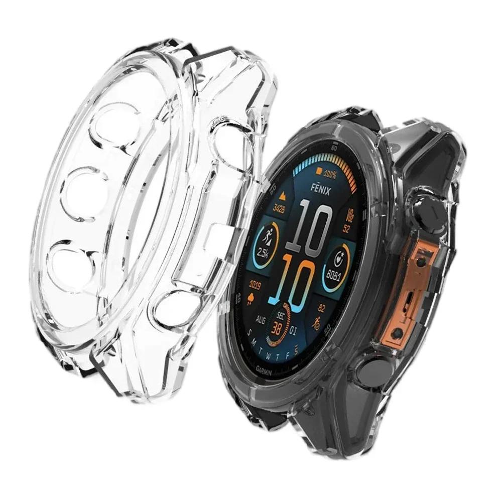 Мягкий прозрачный силиконовый защитный чехол для Garmin Fenix 8 47 мм 51 мм Прозрачная ТПУ крышка для корпуса часов Fenix8 Аксессуары