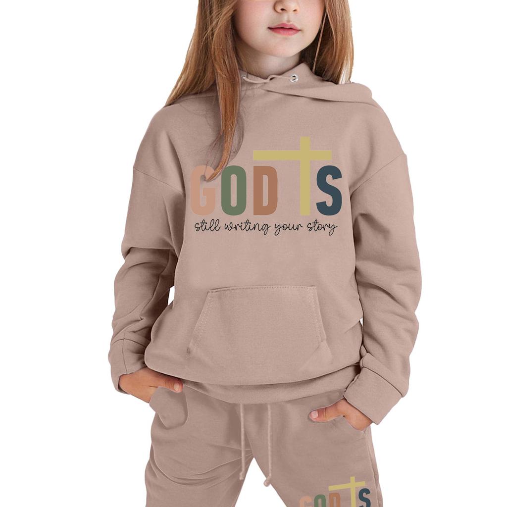 Мальчики Девочки Спортивный костюм Одежда Толстовка с капюшоном Беговые штаны Спортивные костюмы Комплект Модный наряд