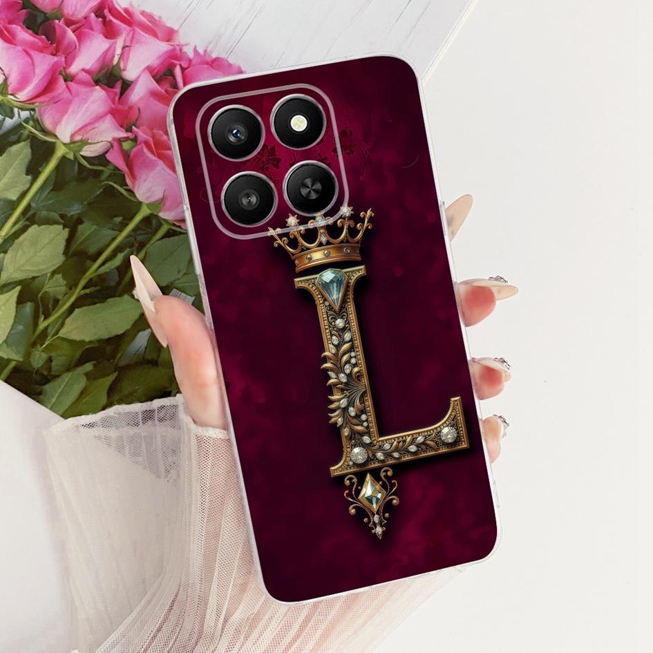 Чехол For Honor 400 Smart 5G LGN-NX1 Прозрачный Роскошный Буквенная Корона Мягкий Силикон Чехол для Пары Телефона Для Honor X7D Coque Play 10T Funda