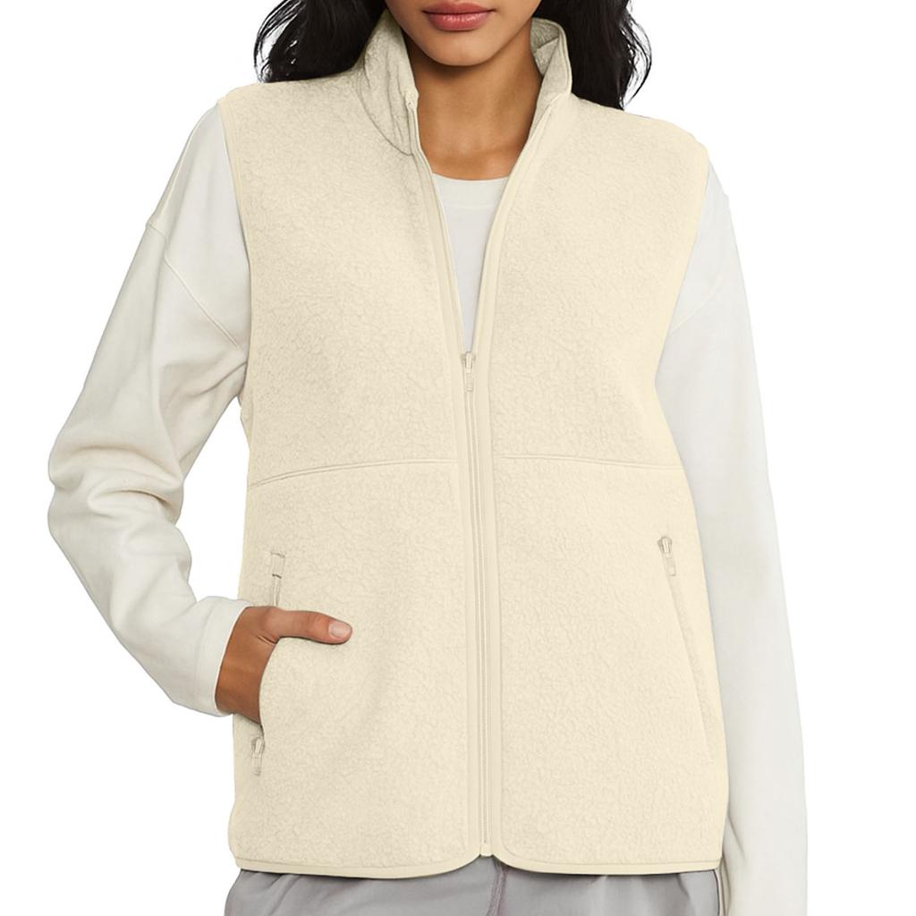 Women's Fashion Warm Sleeveless Vest Zipper Fleece Jacket