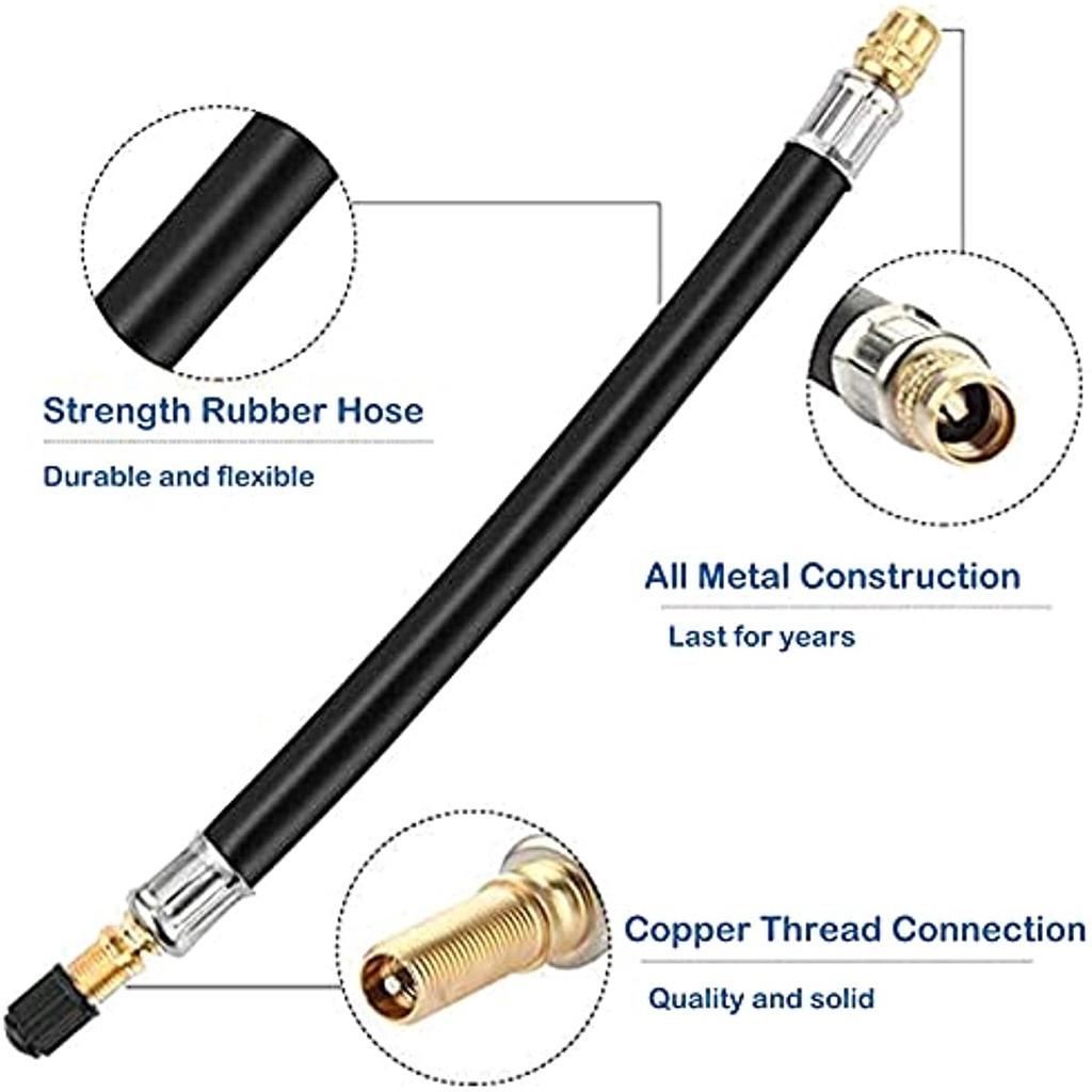2 шт. Адаптер-удлинитель клапана шины 160 мм Гибкая резиновая удлинительная труба клапана шины для автомобиля RV, мотоцикла, грузовика и шоссейного велосипеда MTB