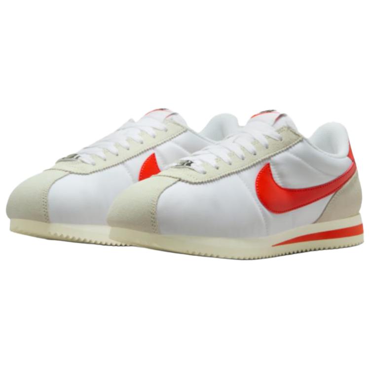 Nike Classic Cortez Comfortable Durable Running Shoes Women Sneakers White Red DZ2795-104