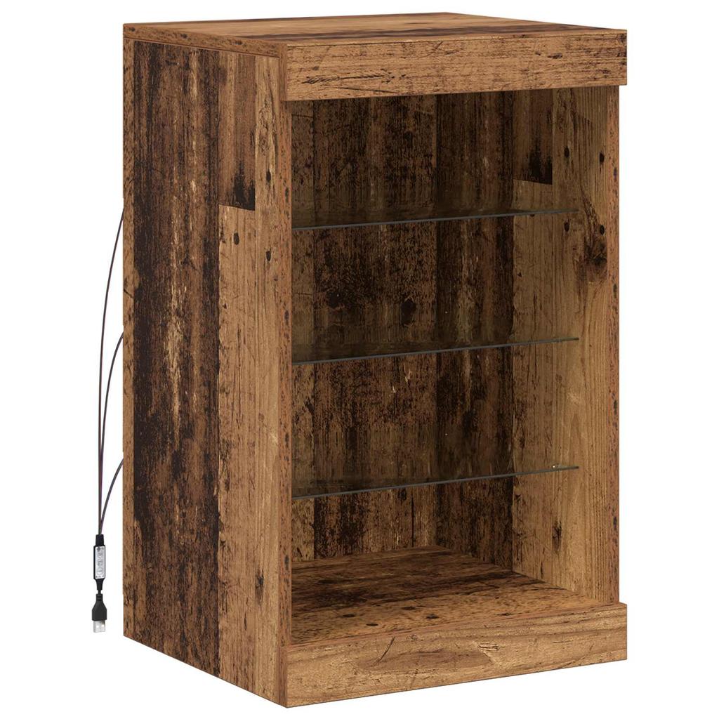 LED Sideboard Reclaimed Wood Look 41 x 37 x 67 cm Engineered Wood