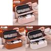 Minimalist Pu Dualcompartment Makeup Organizer With Zipper Closure For Women And Men