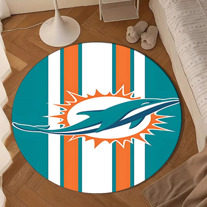 Dolphins Team Round mat, Anti-slip Circle Carpet Chair rug For livingroom,Bedroom, doormat home decor Gift Christmas Gifts