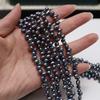 1 нить, черные натуральные пресноводные жемчужины, ручная работа, жемчужные бусины с отверстием сверху для изготовления ювелирных изделий, поделок DIY (Бусины 5-6 мм, Длина 36 см)