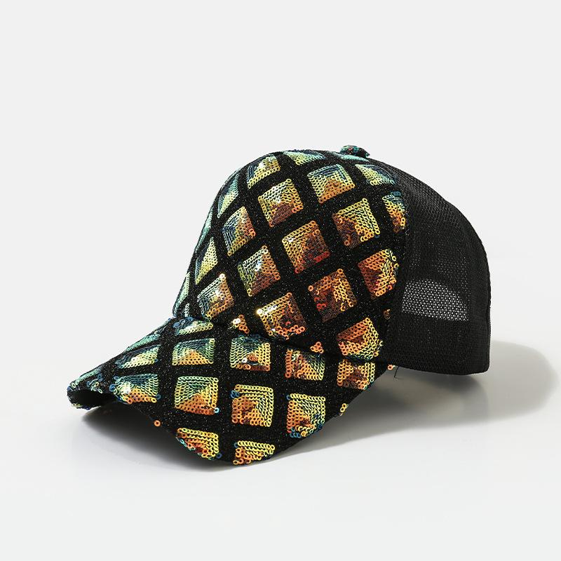 Шляпа женская бейсболка с пайетками летняя сетчатая кепка большого размера от солнца прилив