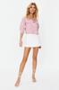Women's Fashion New Shirt Pink Pocket Detailed Crop Woven Shirt