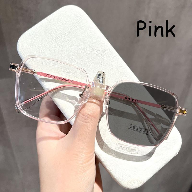 Photochromic Anti Radiation Glasses Square Sun Shades Women Men Glasses Frame Replaceable Lens Anti Blue Light Fashion Eyewear