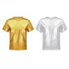 Disco Metallic Top Hip Hop Performance Dancewear Fashion Dance Top  Kids Boys Girls