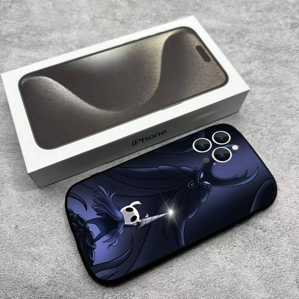 H-Hollow K-Knight Silksong Phone Case For iPhone 17,16,15,14,13,12,Pro,Max,Plus,E,SE4,Air,Mini Black Soft Box