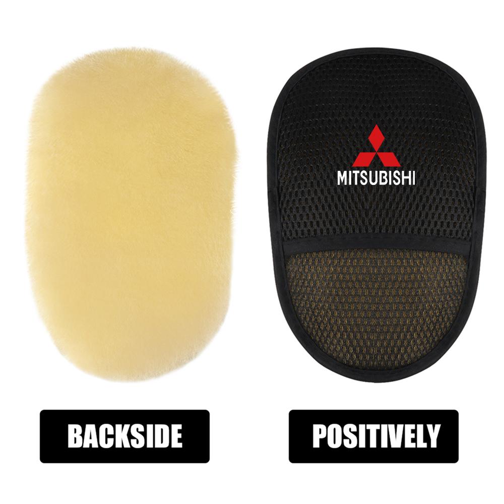 1/2pc Car Styling Wool Soft Auto Microfiber Washing Gloves for MITSUBISHI Ralliart Lancer Outlander ASX X CX-30 CX-5 Pajero L200