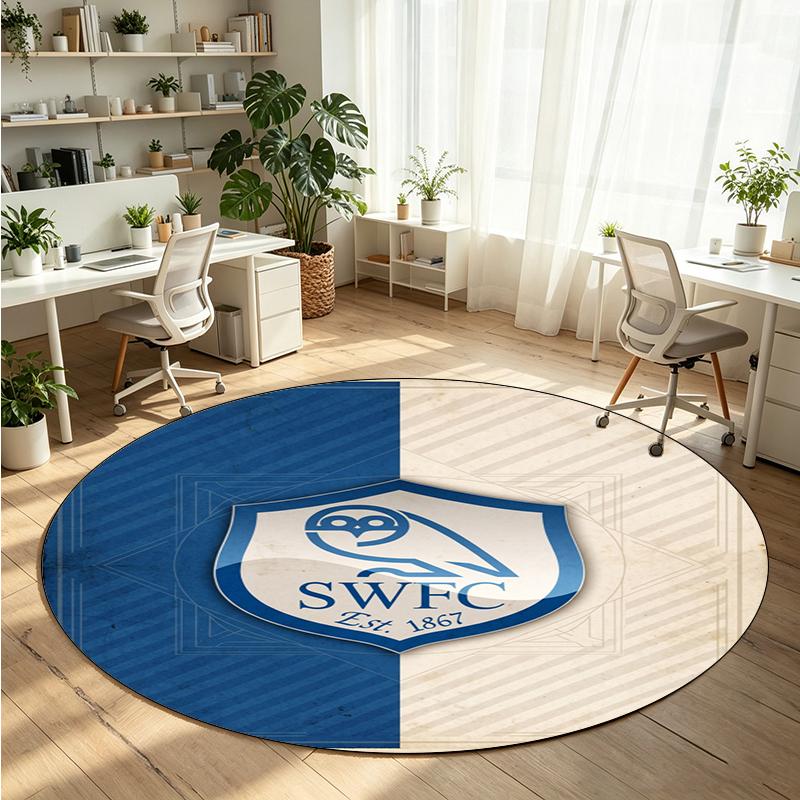 Sheffield Wednesday Printed Round Crystal Velvet Rug Soft Non Slip Floor Carpet For Bedroom Holiday Gift