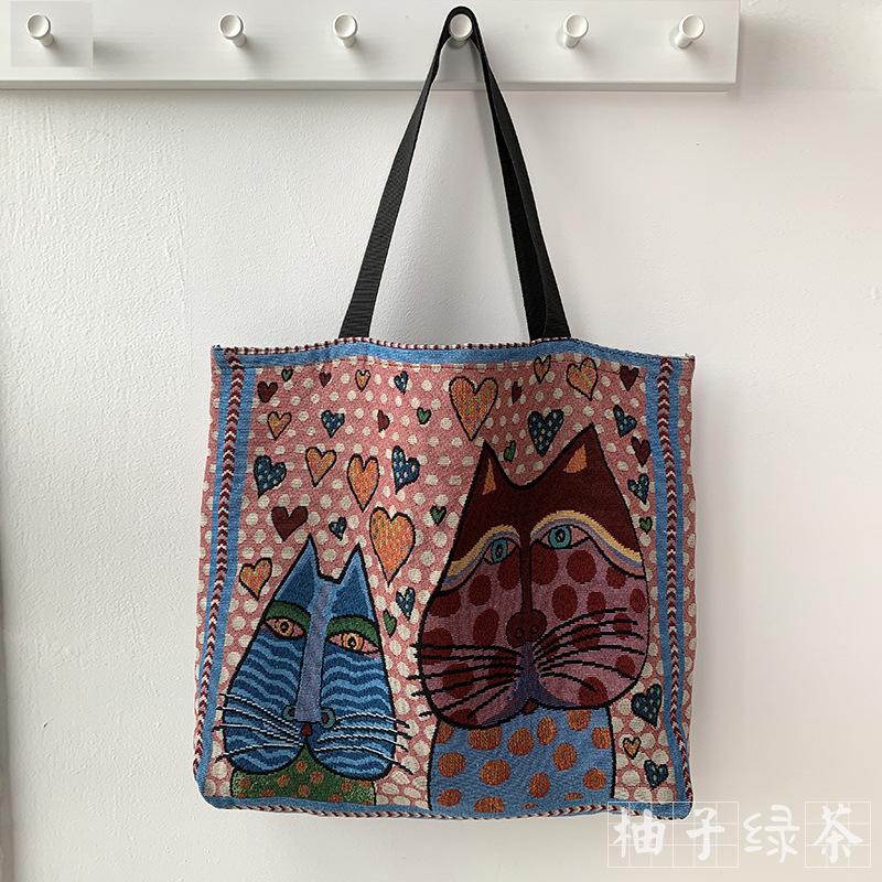 Bohemian Style Printed Bag Large Capacity Portable Mommy Bag Canvas Tote Bag Shoulder Bag