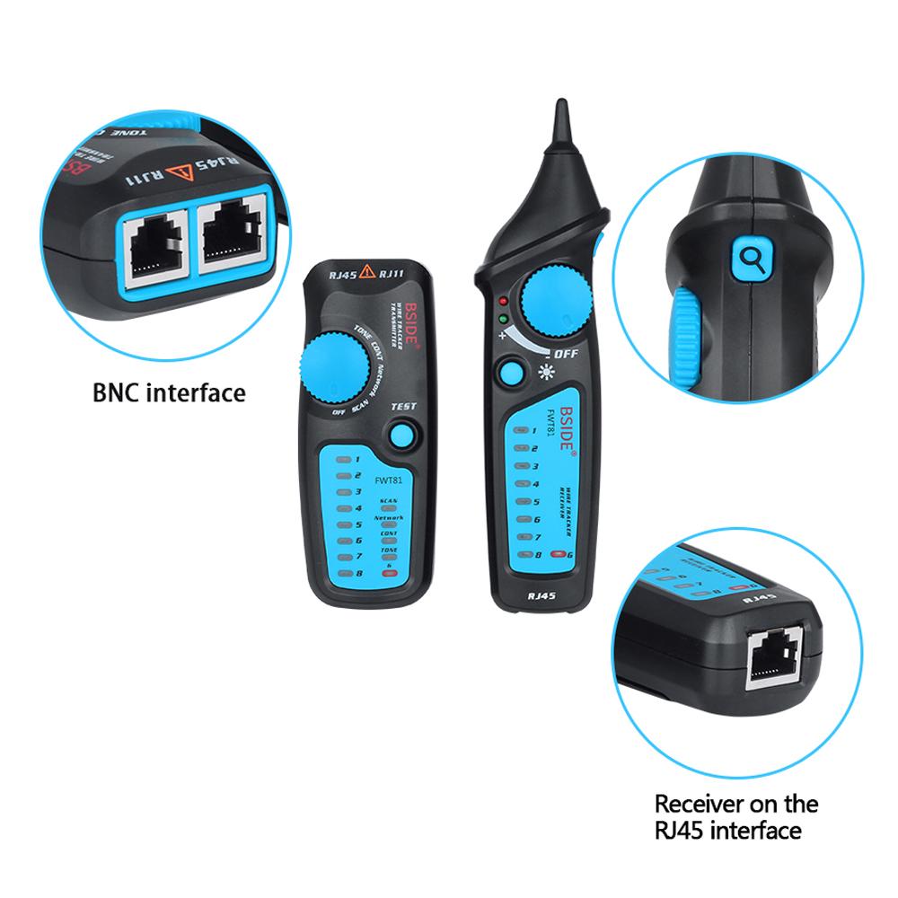 BSIDE Многофункциональный ЖК-тестер сетевого кабеля Трекер проводов RJ11 RJ45 Поиск проводного сетевого кабеля