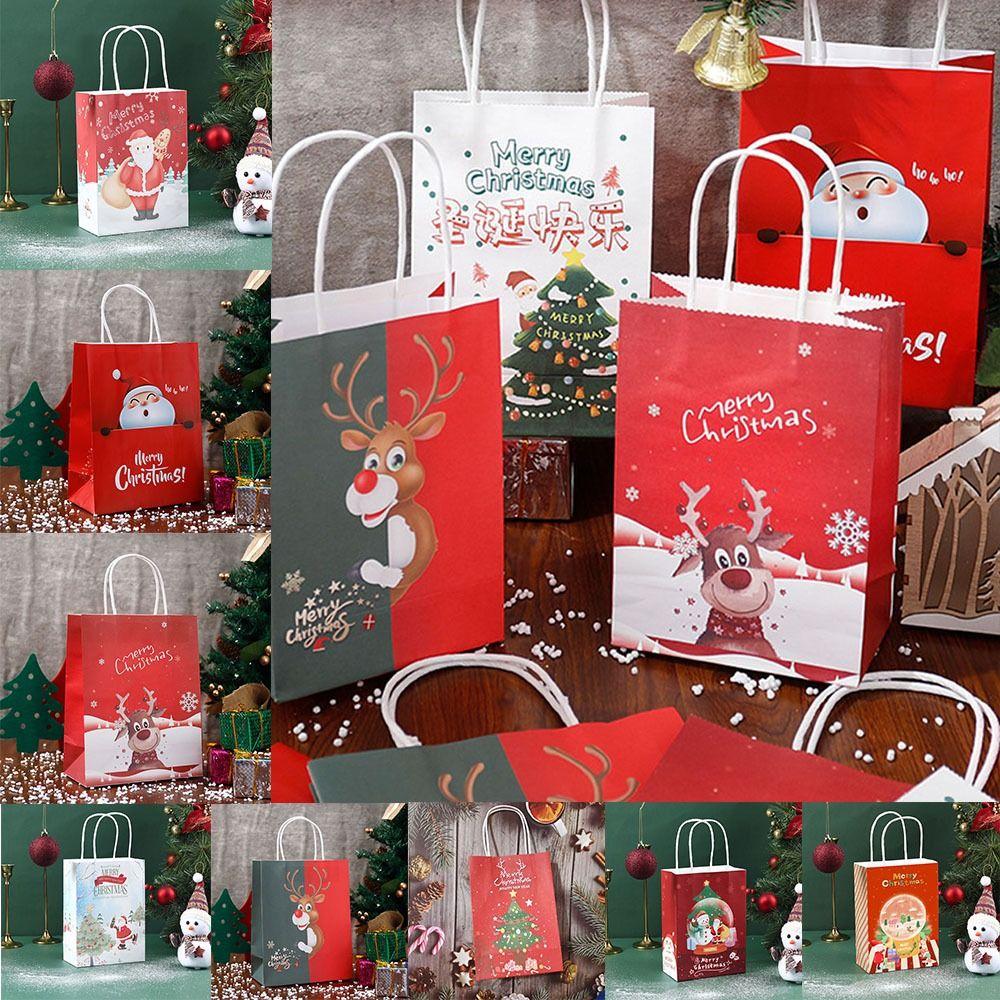 2pcs Cartoon Christmas Gift Bag Cute Packaging Bag Interesting Christmas Eve Candy Bag  Home