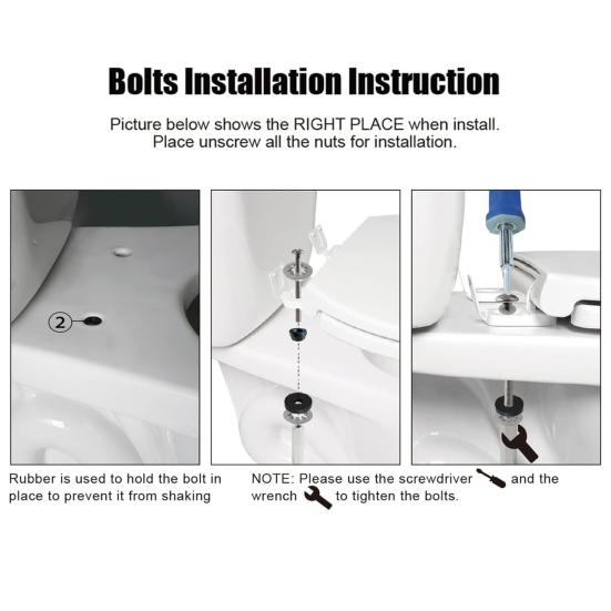 Комплект для замены винтов для сиденья унитаза из нержавеющей стали, прочные болты с гайками и шайбами, универсальные болты для унитаза